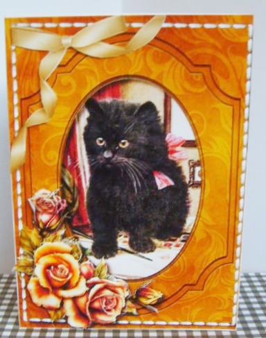 Lovely Vintage Black Kitten  by Marion MacKellar