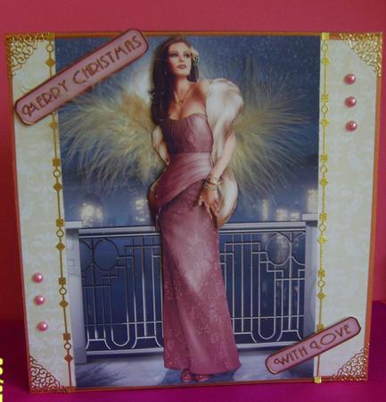 Art Deco Lady Pearl Christmas (pink) by Marion MacKellar