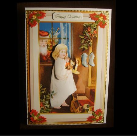 It's Christmas Eve Decoupage Card Front by Marion MacKellar