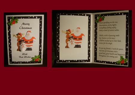Santa and His Friends, with Holly A5 Insert with Verse by Marion MacKellar