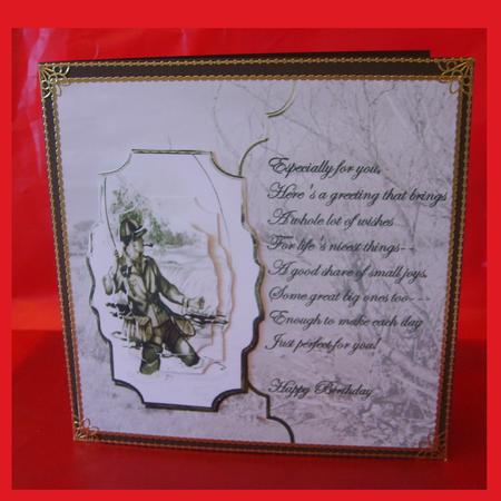 River Fishing Card with Shaped Layers and Verse by Marion MacKellar