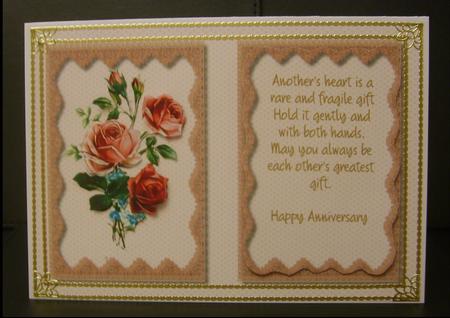 Incert, Anniversary Pink with Verse by Marion MacKellar