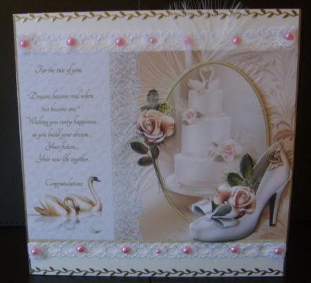 Wedding Shoe with Swans and Roses by Marion MacKellar