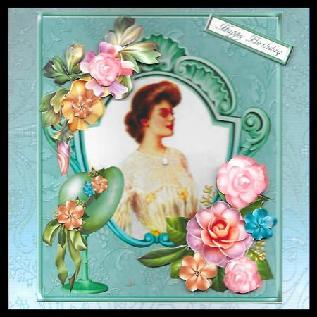 Lady Camellia Portrait with Decoupage by Marion MacKellar