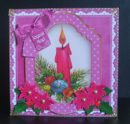 Cerise Candle Joyeux Noel 6in Christmas Step by Step by Marion MacKellar