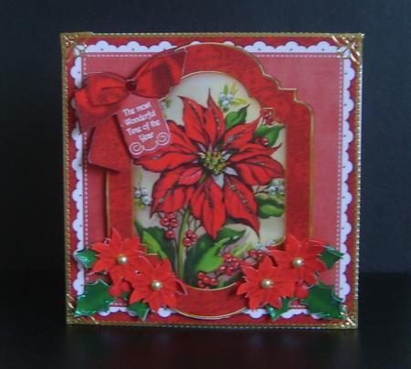 Red Poinsettia Wonderful Time 6in Christmas Step by Step by Marion MacKellar