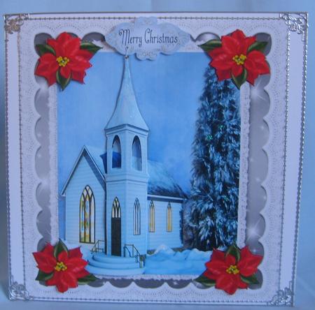 Beautiful Blue Church 8x8 by Marion MacKellar