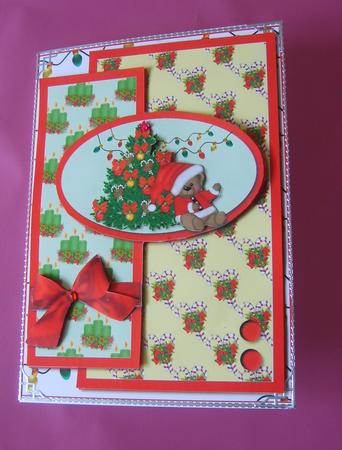 Oval Sketch Card - Teddy by Tree by Marion MacKellar