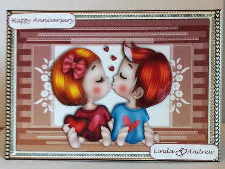 Together Forever Card Front with Decoupage by Marion MacKellar