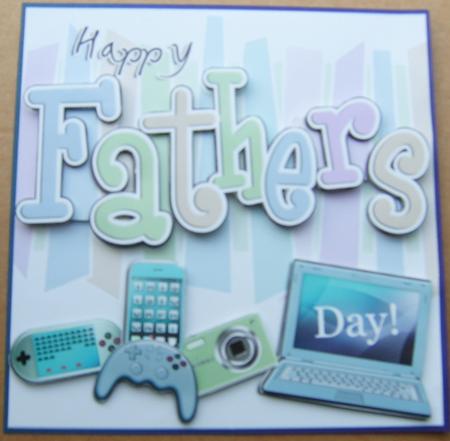 Fathers Day Gadgets Games N Gizmos Quick Card with 3D Decoup by Marion Milne