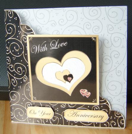 Elegant Hearts Cut and Fold Card by Marion Milne