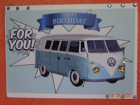 Blue Campervan  Just for you! A5 by Marion West