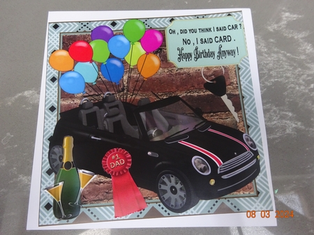 Black mini Birthday card front by Marion West