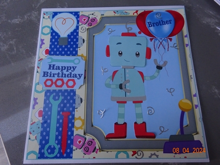 Boy relations Robot card front by Marion West