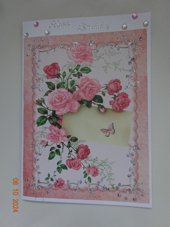 2 Light pink and peach rose note card fronts by Marion West