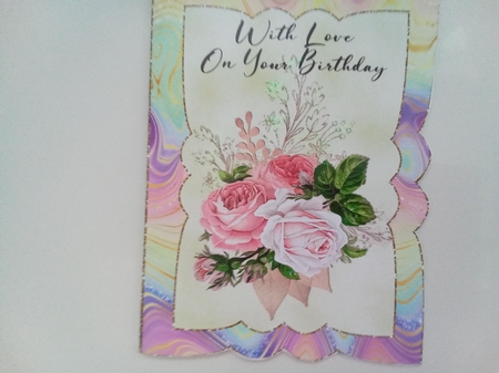 5x7 Fancy Edged Floral Card 4 by Marion West