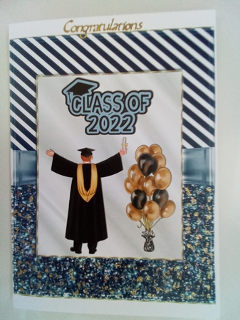 Balloons Graduation Card - Male 2025 by Marion West