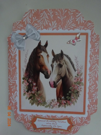 Beautiful Horses 2 - Cut And Fold Card by Marion West