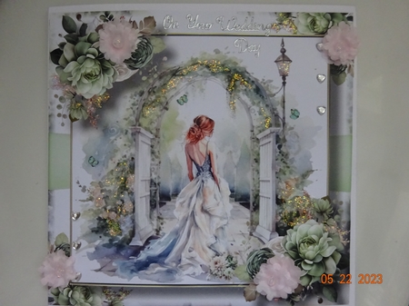 Beautiful Bride At The Floral Arch 8x8 by Marion West
