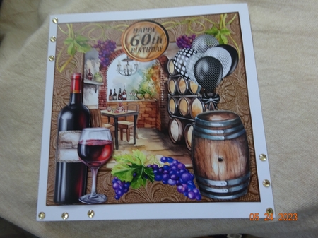 60/70/80 Birthday wine cellar card front by Marion West