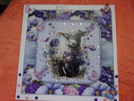 3 Blue floral animal card fronts/toppers 11 by Marion West