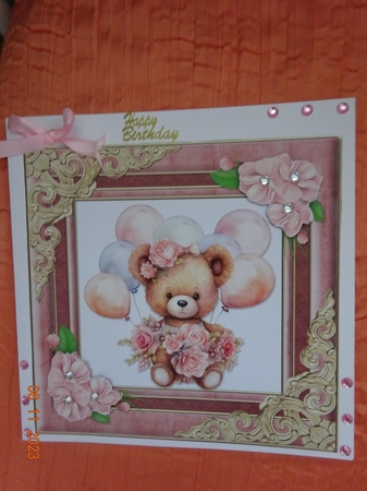 Sweet Teddy Bear Birthday Topper by Marion West