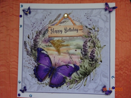 Lavender butterfly card front 2 by Marion West
