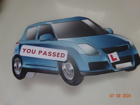 Just Passed (Blue) Shaped Card by Marion West