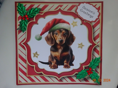 Christmas Dogs In Santa Hats 4 Multi Topper Kit by Marion West