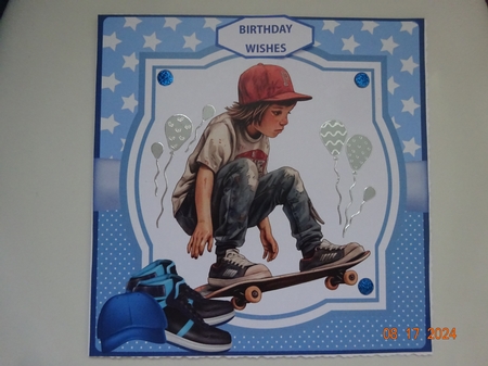 Skateboard Kid #3 8x8 Quick Card by Marion West