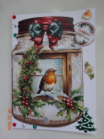 Christmas Robin Mason Jar 03 Mini Page Kit by Marion West