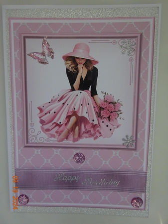 A5 Lady in Pink Quick Card 14 by Marion West