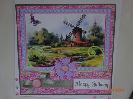 Windmill scene card front 10 by Marion West