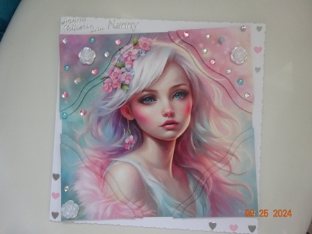 Pretty In Pink 7x7 Card Kit. Matching Box, Gift Bauble,Tag by Marion West