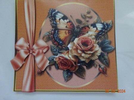 Butterfly & Roses -3 - Blank Card - Tent card by Marion West