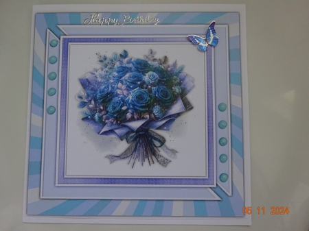 7x7 Quick Cards Beautiful Posy Of Roses 3 by Marion West
