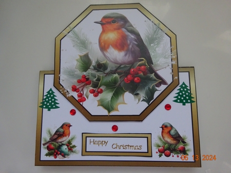 Octagon tent Robin with holly by Marion West