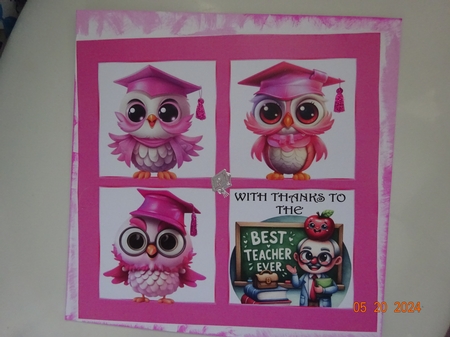WITH THANKS TO THE BEST TEACHER EVER PINK by Marion West