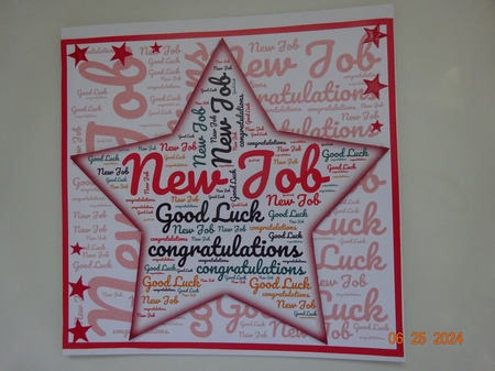 New Job Star 7 x 7 Card by Marion West
