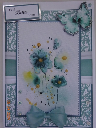 Abstract Watercolour Flowers In Green by Marion West