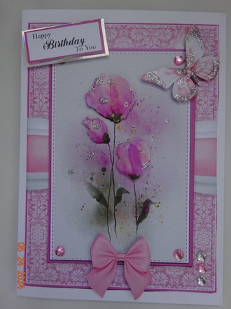 Abstract Watercolour Flowers In Pink by Marion West