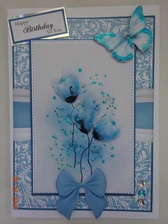 Abstract Watercolour Flowers In Turquoise by Marion West