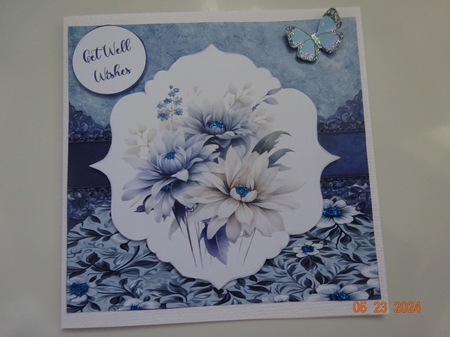 DUSTY BLUE FLORALS ALL OCCASIONS CARD FRONT 1 by Marion West