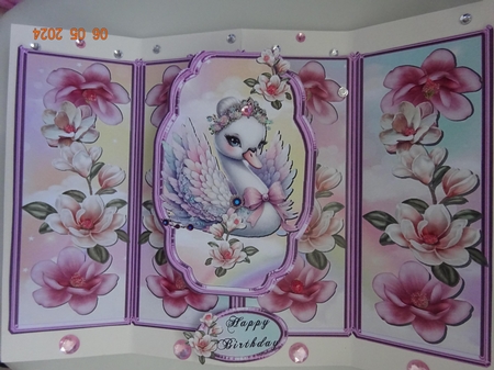 4 CARD KITS IN ONE, GORGEOUS SWANS, NEW BABY, HAPPY BIRTHDAY by Marion West