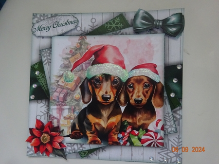 Christmas Dachshund  Mini Kit 7X7 by Marion West