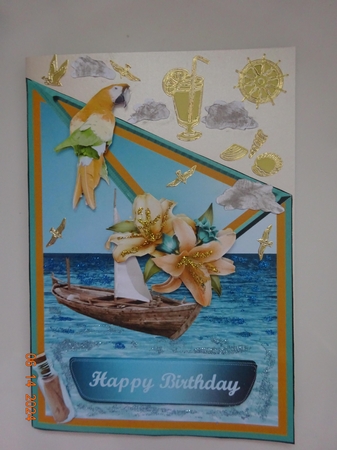 Beach Comber Fold Down Front Flap Card by Marion West