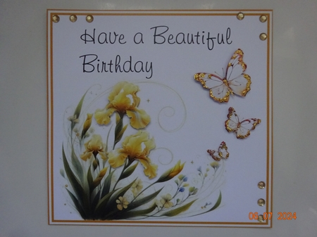 Yellow Iris Beautiful Birthday  by Marion West