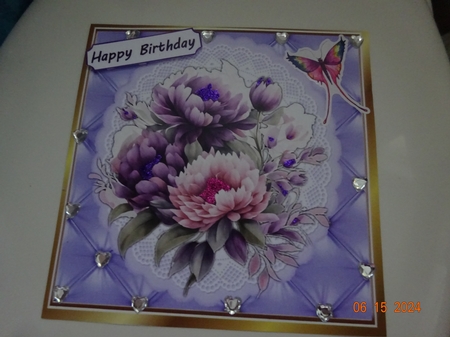 4 Lovely Spring Lilac/Pink Flowers Purple Diamond/Quilt 8x8 Mini Kit by Marion West