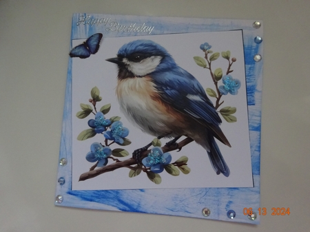 Blue Chickadee Card Toppers by Marion West