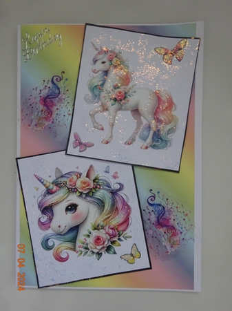 Pastel Unicorns 3 - Toppers x 4 Sheet by Marion West